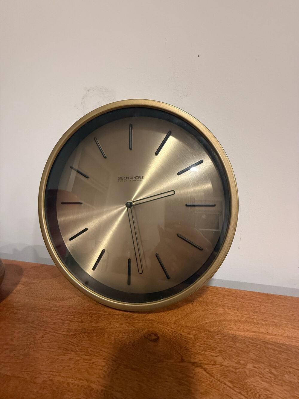 Sterling & Noble Wall Clock Brushed Bronze Gold-tone Minimalist Design